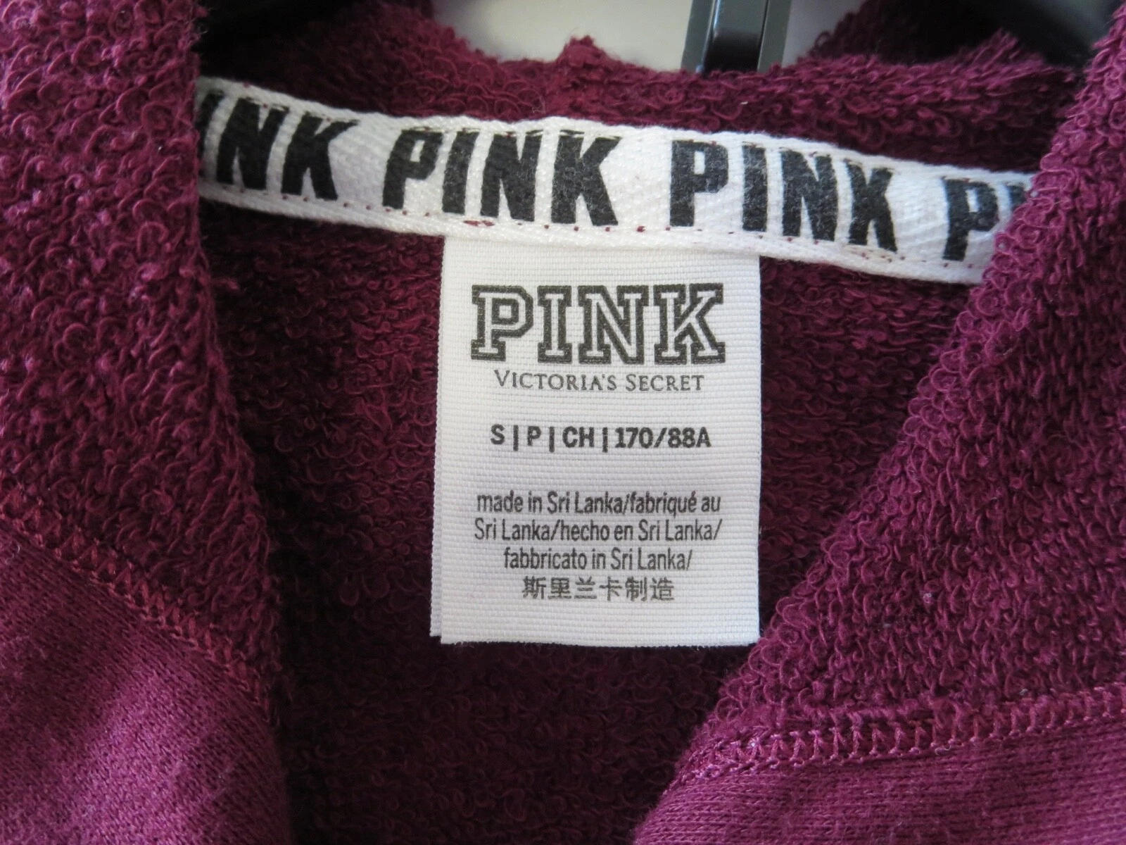 UNDERCOVER Victoria's Secret Crop Felpa con Cappuccio Maniche Lunghe Marrone Donna Small