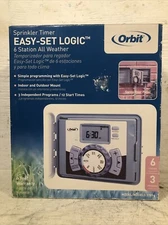 Orbit 57896 Easy-Set Logic Lawn Sprinkler Timer 6-Station 3 Programs All Weather