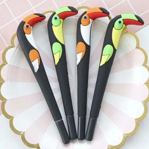 Toucan Pen Toucan Gel Pen Tropical Bird Pen Novelty + 2 Free Refills UK SELLER - Picture 1 of 12