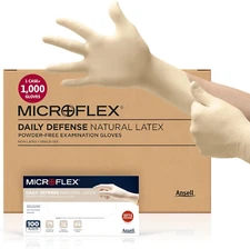 Microflex 10-754 Daily Defense Disposable Latex Gloves for Cleaning, Food Prep W