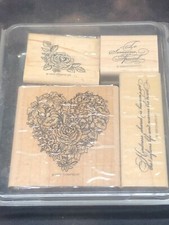 Stampin' Up Wood Mounted Rubber KINDNESS SHARED Stamp Set NICE