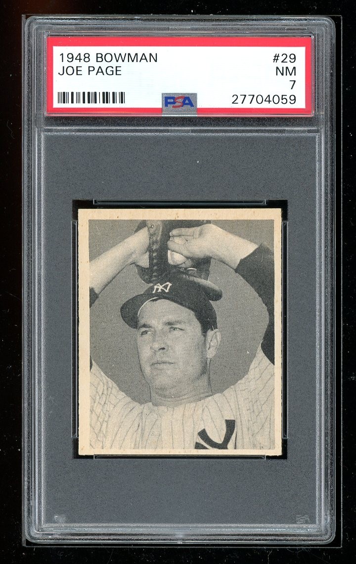 1948 Bowman #29 Joe Page PSA 7