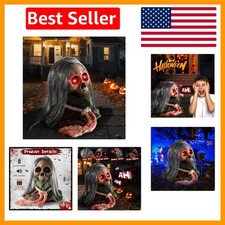 Animatronic Skeleton with Flashing Red Eyes  Sounds - Ultimate Halloween Prop