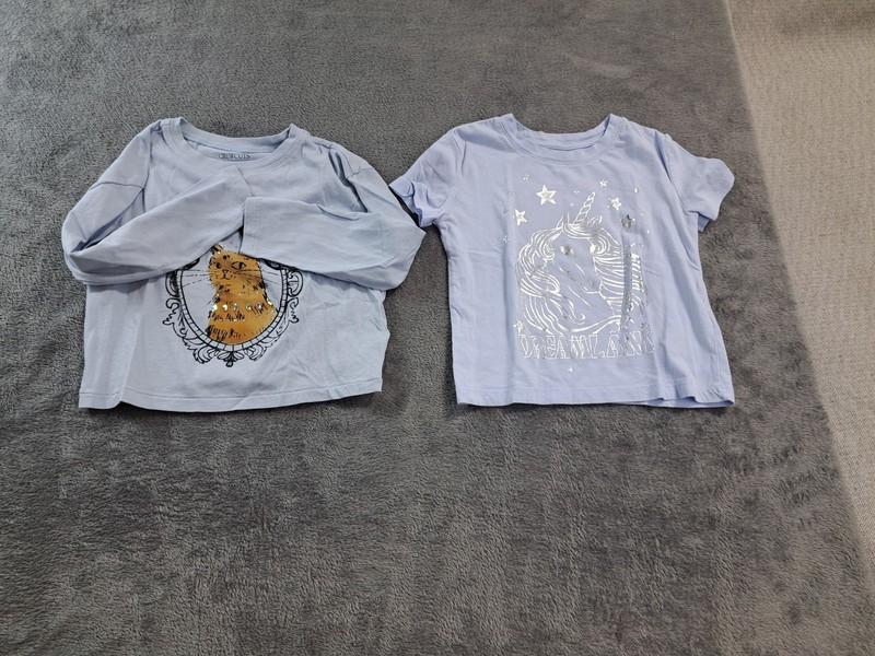 Bundle Of 2 Kids Girls Clothing T-Shirts Size XS(4-5) Blue Knit Pullover