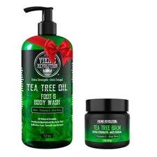 Skin Cleaning Agent Tea Tree Kit for Men - Tea Tree Oil Set with Body Wash & Bal