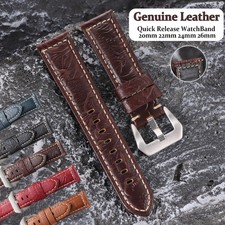 Quick Release Genuine Leather Watch Band 20/22/24/26mm Universal Carved strap