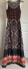 FatFace Maxi Dress Size 10 Sleeveless Aztec Belted Boho 70’s Hippie Festival