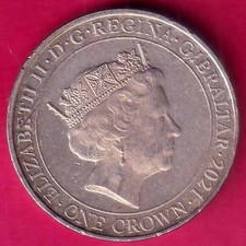Gibraltar 2021 Elizabeth II D.G.REGINA ONE CROWN RARE COIN #Z33