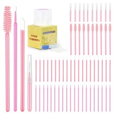 60 Pcs Brow Lamination Supplies Kit with 1 Pack Eyebrow Tattoo Plastic Pink