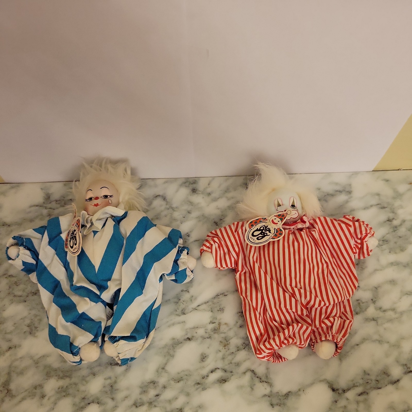 1987 Vintage Q-Tee-Clown Sand-Filled Doll Set of 2
