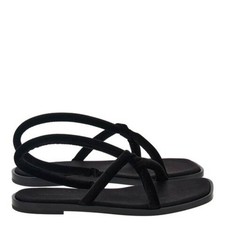 Sandalias planas Ferragamo Floriane con correa anudada, talla 7 C