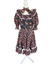 Malco Modes women's vintage square dancing outfit ruffled with lace trim size M
