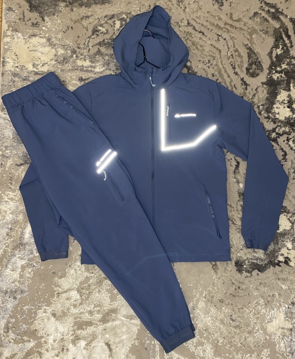 Monterrain Rare Reflective Mens Full Tracksuit Set - Blue - Read Description image 2