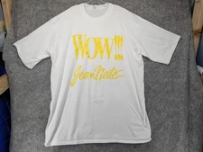 Vintage Jean Nate Shirt Mens Massive Small White WOW Graphic Promo 80s USA