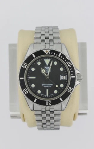 Tag Heuer 980.013 Mens 1000 Series Watch Black Silver Jubilee Professional 8"