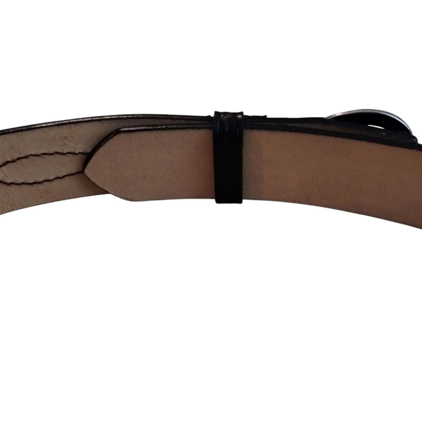 Men's Dutyman Basketweave Style Black Leather Belt with Silver Buckle Size 40