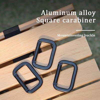 1PC Square-Ring Carabiner Buckles Spring Carabiners Snap Hooks Clip Keychain-y