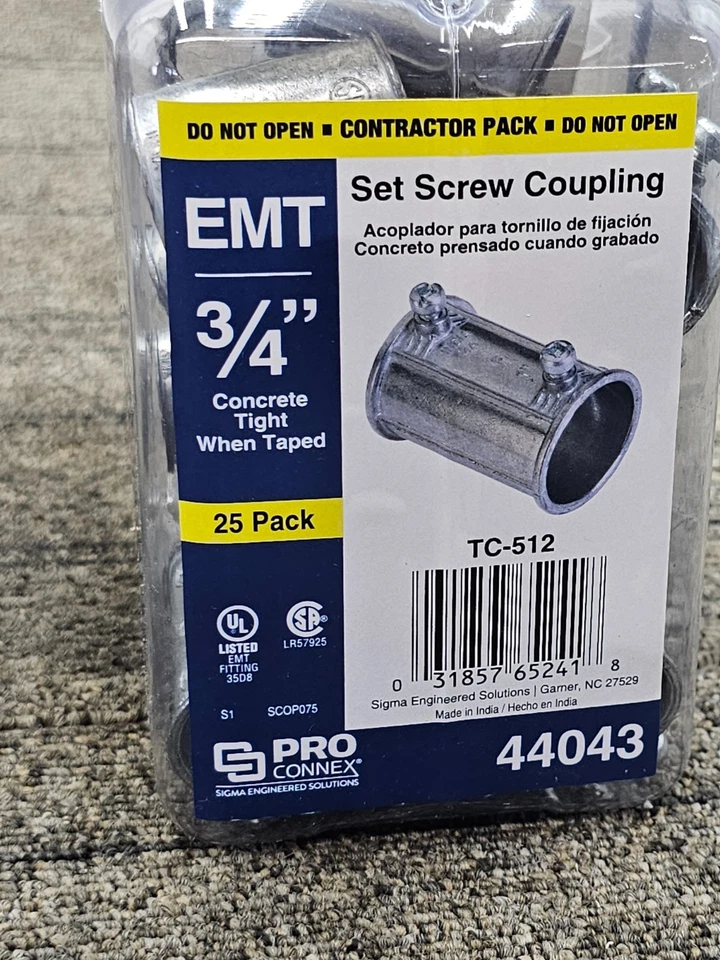 (QTY 50) Sigma Electric ProConnex TC-512 Zinc Die Cast Screw Coupling 3/4 Dia - Image 4 of 4