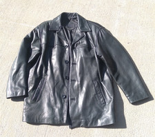 Vintage Bostonian Leather Jacket Men's Large Black Distressed