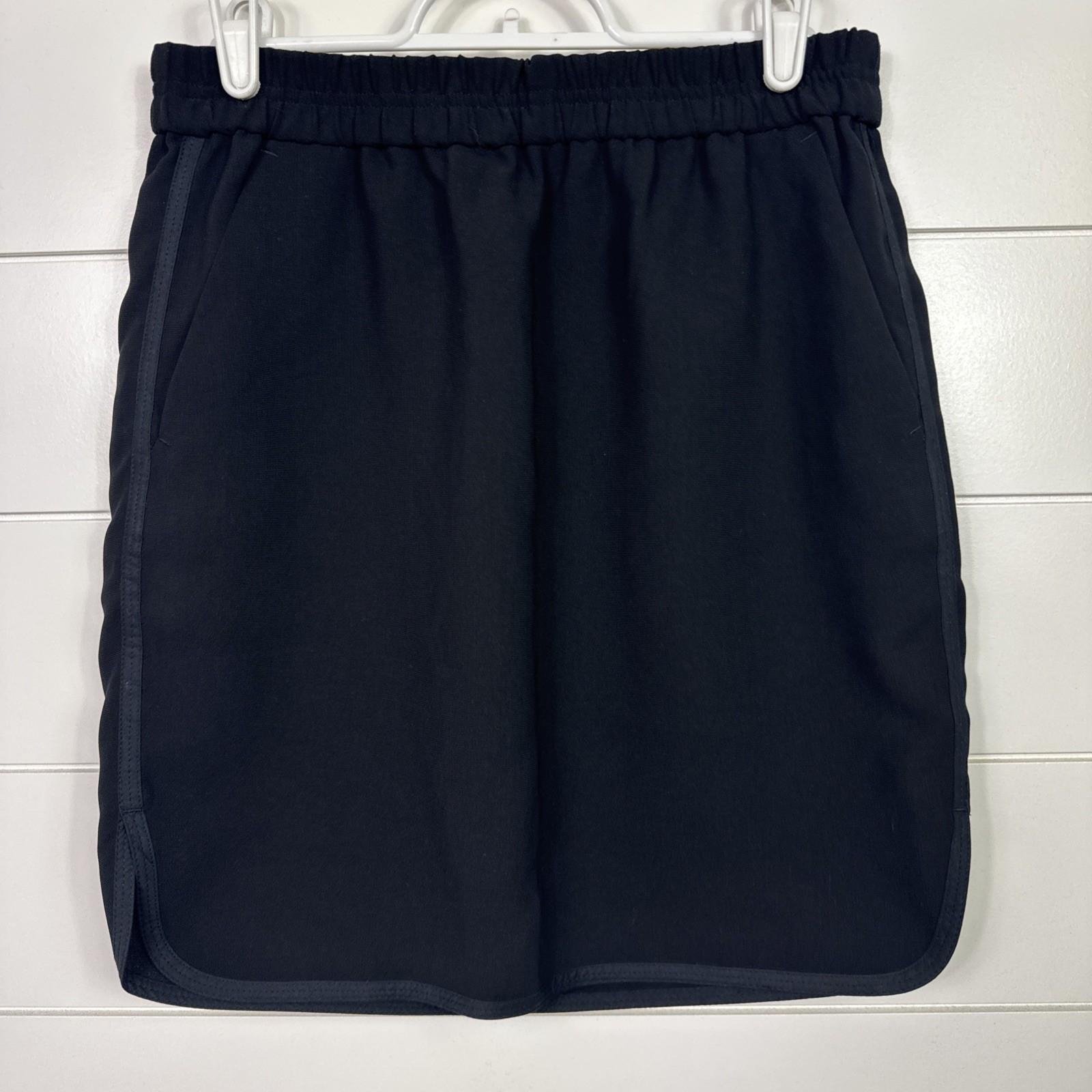Women's J. Crew Factory Black Crepe Pull On Stretch Pencil Skirt sz 2