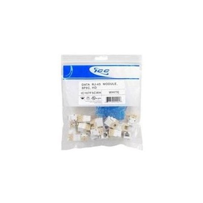 ICC Cat.5e Modular Connector - 25 Pack - 1 x RJ-45, 1 x 110-punchdown - White