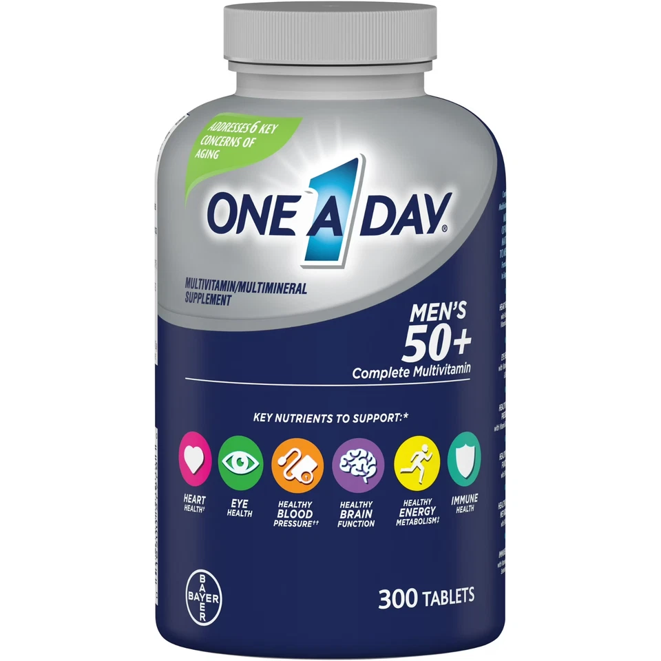 Мультивитамины One A Day Men's 50+ Healthy Advantage 300 таблеток срок годности 10/2026 - Изображение 2 из 4