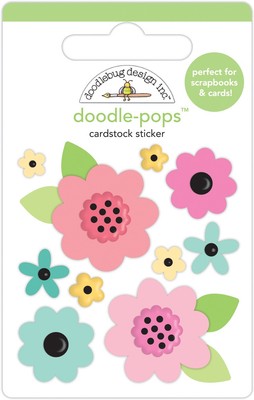 Doodlebug Doodle-Pops 3D Stickers-Flower Garden DP7360