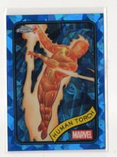 2025 Topps Marvel Chrome SAPPHIRE Base Card #40 Human Torch (Fantastic Four 4)