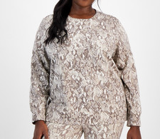 ID Ideology Plus Size Snakeskin-Print Fleece Sweatshirt MSRP 34.50