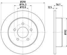 2 dischi freno solidi posteriori Mintex per Chrysler Dodge Caravan Grand Caravan Gra