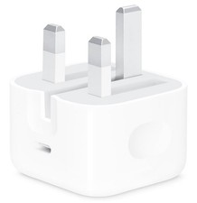New Apple 20W USB-C Power Adapter Foldable UK Plug - White