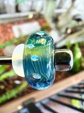 Trollbead unique ooak opal confetti blue event bead