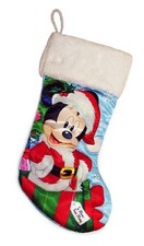 Kurt Adler Disney Santa Mickey Mouse Stocking With Plush Cuff