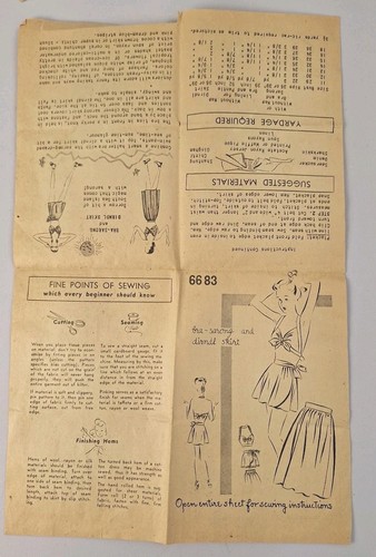 Superior 6683 sew pattern 40's Teen 2-piece Top And Skirt size 16 - Picture 7 of 8