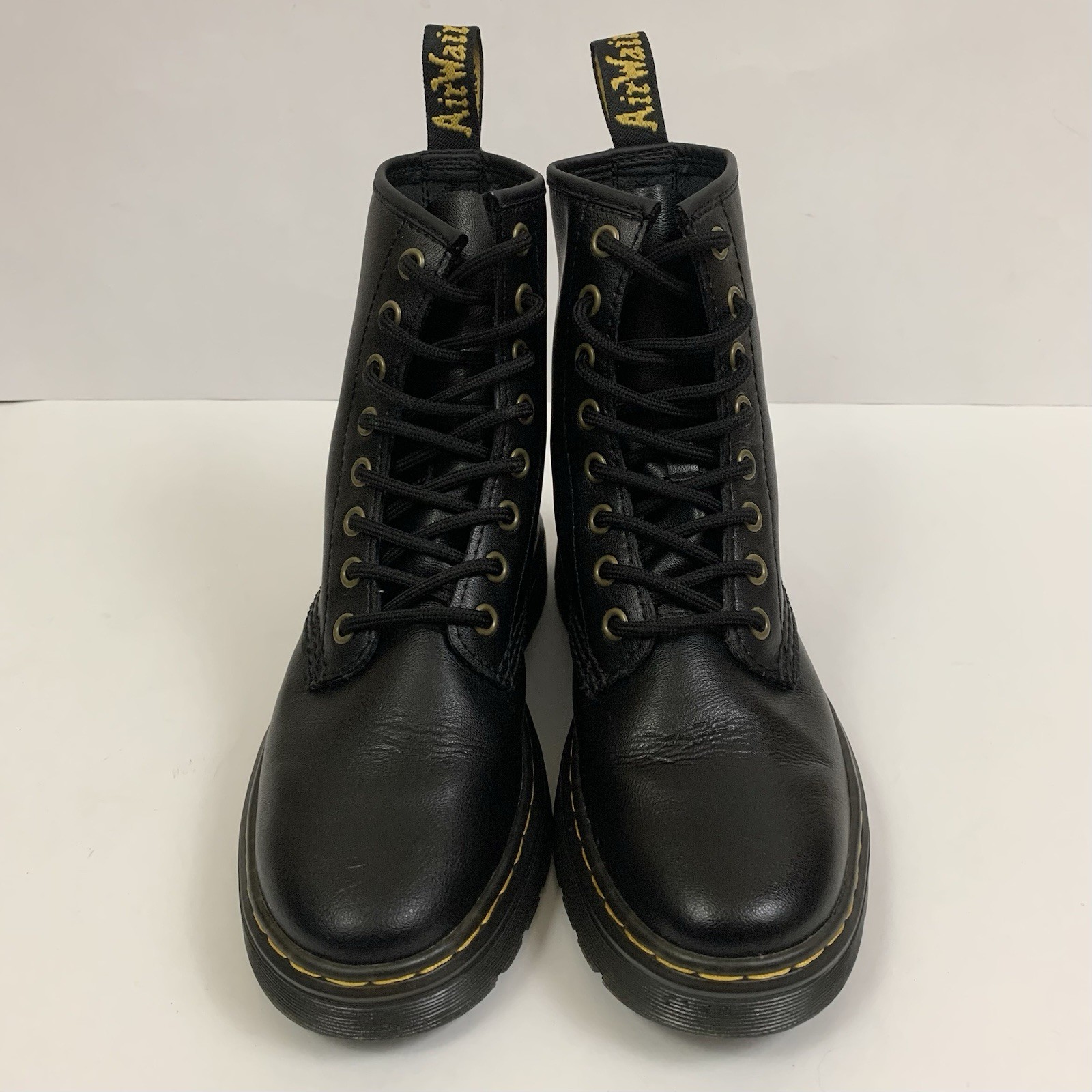 Doc Dr Martens Zavala Womens 6 Mens 5 Black Leather Lace Up Combat Chunky Boots thumbnail 3