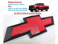 Front Gloss Black Red Bowtie Emblem Badge 2020 Chevy Silverado 2500hd 3500hd Front Gloss Black Red Bowtie Emblem Badge 2020 Chevy Silverado 2500hd 3500hd