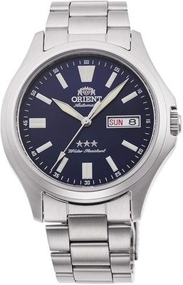 Orient Automatik Herren Armbanduhr aus Edelstahl in der Farbe Silber-Blau