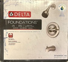 New  Delta Foundations Single Spray Tub and Shower Faucet Brushed Nickel