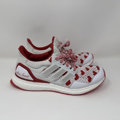 Women s Adidas Ultra Boost 1.0 Valentine s Day  SZ 8.5 White Red SC#JR5845