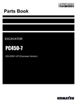 Komatsu PC450-7 Manuale Catalogo Ricambi Escavatore SN 20001-UP (Versione Oltremare)