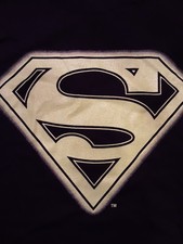 Warner Brothers SuperMan shirt Large black unisex T-shirt pre-owned Made in USA