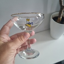 1970s Vintage Babycham Glasses Yellow Fawn Deer