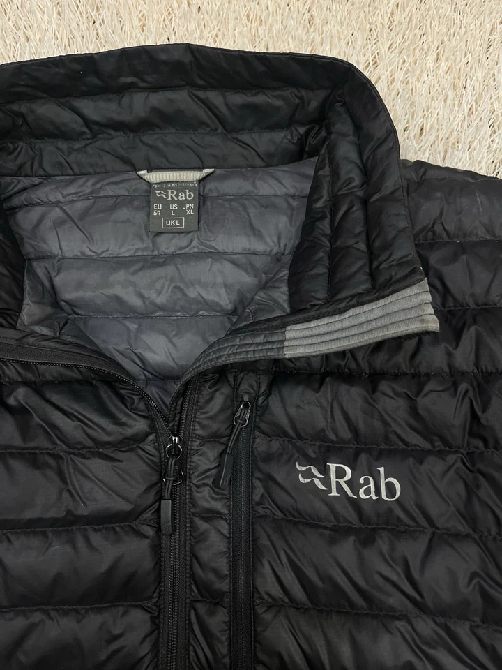 Rab Microlight Pertex Down Jacket Puffer Men's Coat Feathers Black size Large   - Image 4 of 4