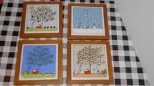 Lillian Vernon tile hanging set of 4 Seasons coasters