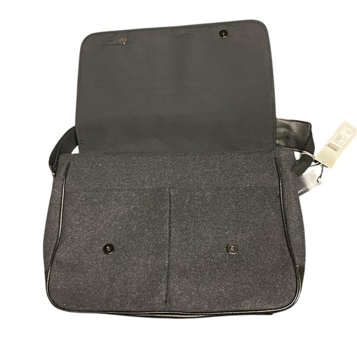 Sac pour ordinateur portable gris Debenhams laine mélangée bandoulière poches rembourrées doublées NEUF 50 £ - Photo 4/6
