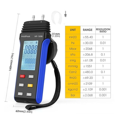 #ad #ad Digital Manometer Differential Air Pressure Meter Dual Port Gas Pressure Tester $38.99