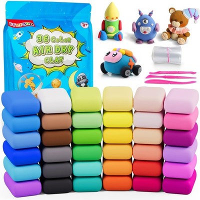 ifergoo Air Dry Clay, 36 Colors Magic Foam DIY Molding Clay for Sl - B-36 Colors