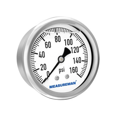 #ad 2 1 2quot; Glycerin Filled Plumbing Pressure Gauge 0 160psi Stainless Steel 1 4quot; NPT $19.57