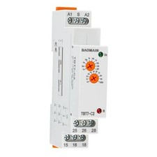 Multi-Function Time Relay, 16A Delay Off 2 SPDT, DIN Rail Mounting Timer
