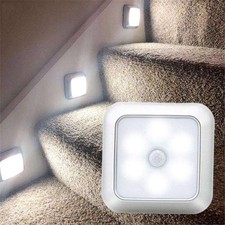 2x LED Motion Sensor Lights PIR Wireless Night Light Battery Cabinet Stair Lamp